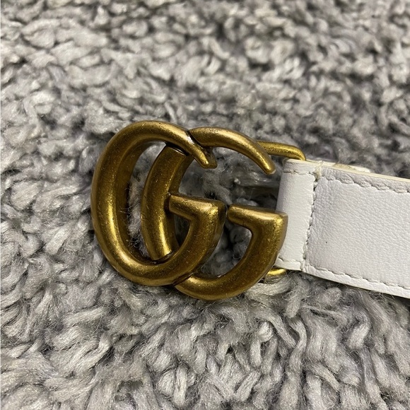 Vintage Gucci Double G Leather Rare Belt - Picture 6 of 7